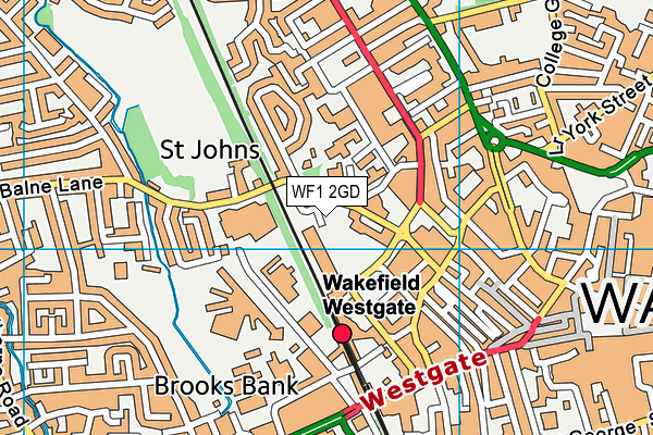 WF1 2GD map - OS VectorMap District (Ordnance Survey)