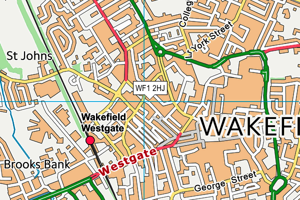 WF1 2HJ map - OS VectorMap District (Ordnance Survey)