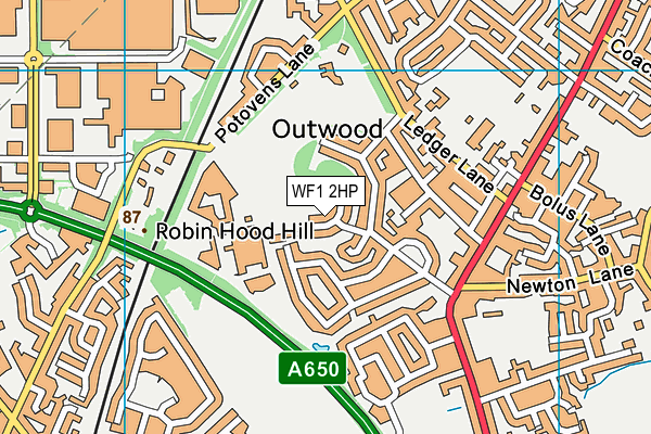 WF1 2HP map - OS VectorMap District (Ordnance Survey)