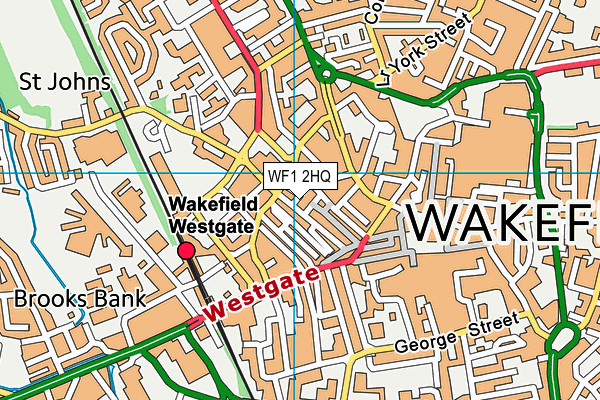 WF1 2HQ map - OS VectorMap District (Ordnance Survey)