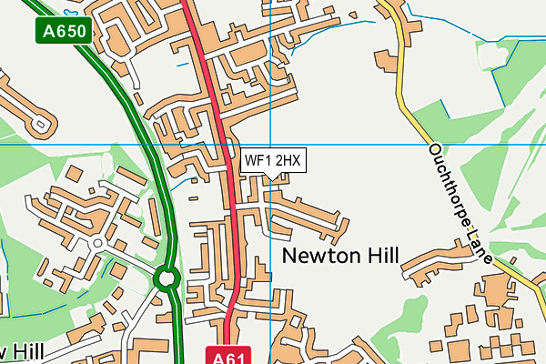 WF1 2HX map - OS VectorMap District (Ordnance Survey)