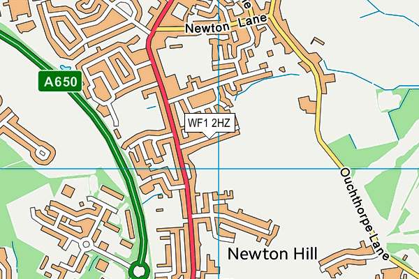 WF1 2HZ map - OS VectorMap District (Ordnance Survey)