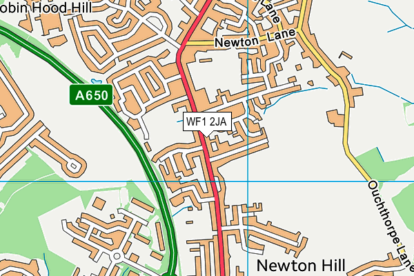 WF1 2JA map - OS VectorMap District (Ordnance Survey)