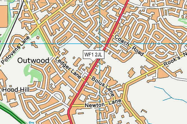 WF1 2JL map - OS VectorMap District (Ordnance Survey)