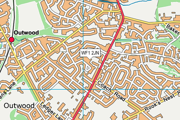 WF1 2JN map - OS VectorMap District (Ordnance Survey)