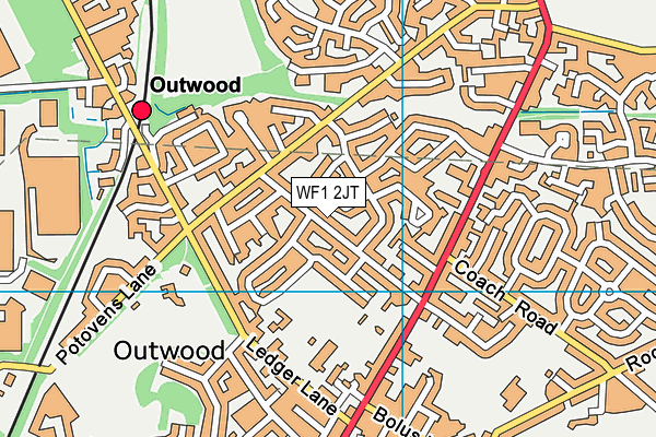 WF1 2JT map - OS VectorMap District (Ordnance Survey)