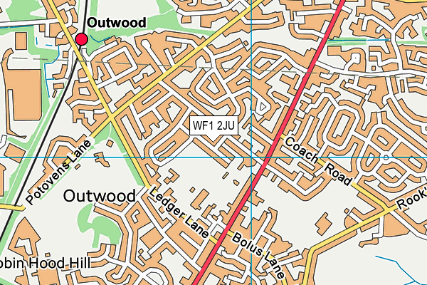 WF1 2JU map - OS VectorMap District (Ordnance Survey)