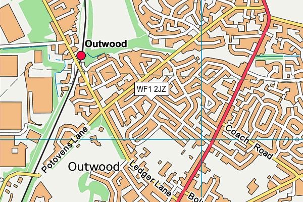 WF1 2JZ map - OS VectorMap District (Ordnance Survey)