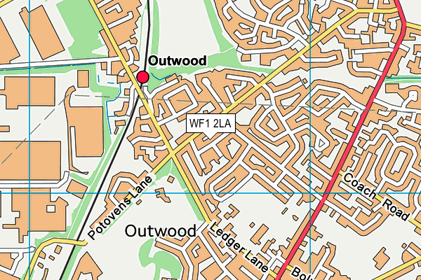 WF1 2LA map - OS VectorMap District (Ordnance Survey)