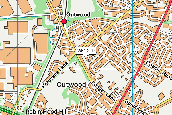 WF1 2LD map - OS VectorMap District (Ordnance Survey)