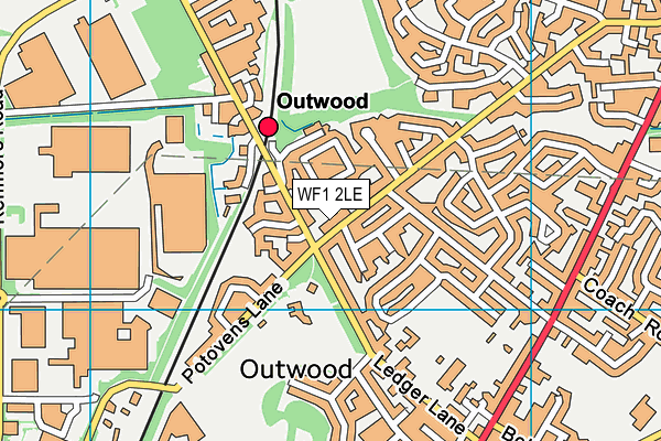 WF1 2LE map - OS VectorMap District (Ordnance Survey)