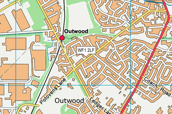 WF1 2LF map - OS VectorMap District (Ordnance Survey)