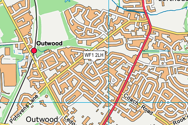 WF1 2LH map - OS VectorMap District (Ordnance Survey)