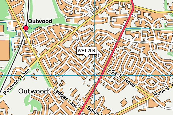 WF1 2LR map - OS VectorMap District (Ordnance Survey)