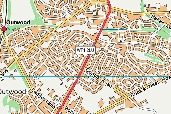 WF1 2LU map - OS VectorMap District (Ordnance Survey)