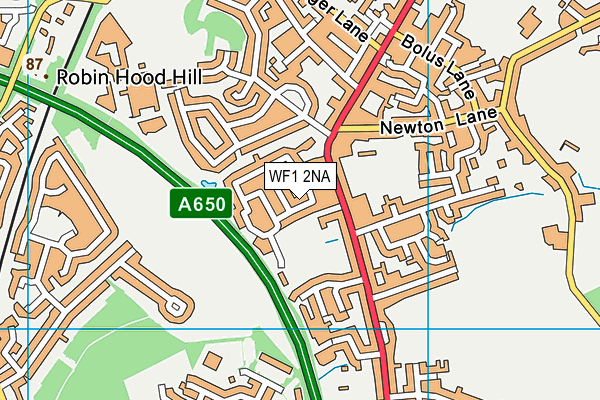 WF1 2NA map - OS VectorMap District (Ordnance Survey)