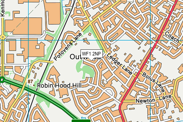 WF1 2NP map - OS VectorMap District (Ordnance Survey)