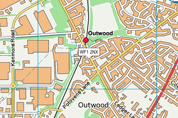 WF1 2NX map - OS VectorMap District (Ordnance Survey)