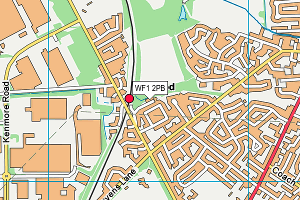 WF1 2PB map - OS VectorMap District (Ordnance Survey)