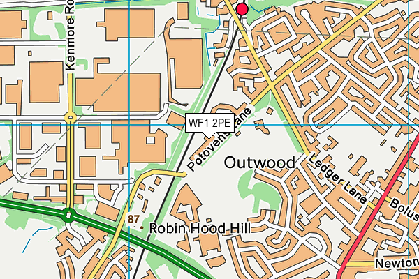 WF1 2PE map - OS VectorMap District (Ordnance Survey)