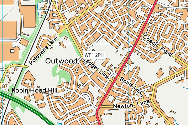 WF1 2PH map - OS VectorMap District (Ordnance Survey)