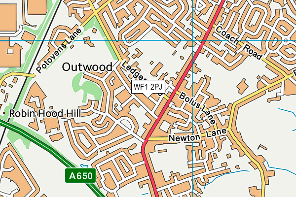 WF1 2PJ map - OS VectorMap District (Ordnance Survey)