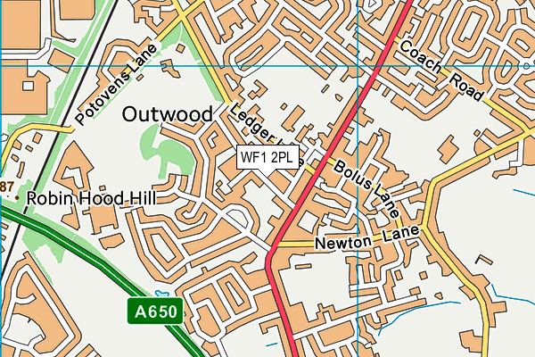 WF1 2PL map - OS VectorMap District (Ordnance Survey)