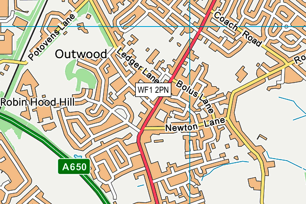 WF1 2PN map - OS VectorMap District (Ordnance Survey)