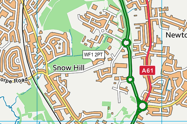 WF1 2PT map - OS VectorMap District (Ordnance Survey)