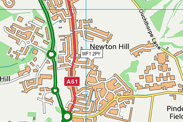 WF1 2PY map - OS VectorMap District (Ordnance Survey)