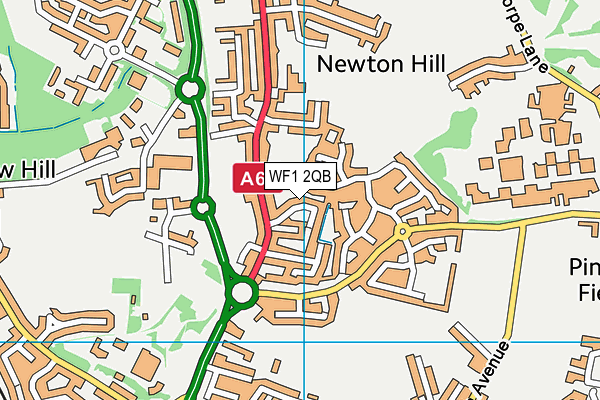 WF1 2QB map - OS VectorMap District (Ordnance Survey)