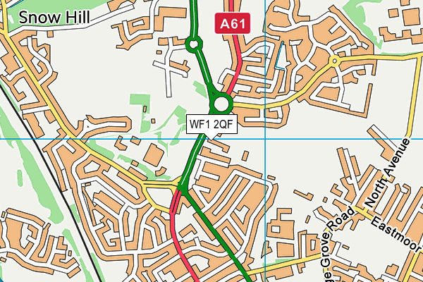 WF1 2QF map - OS VectorMap District (Ordnance Survey)