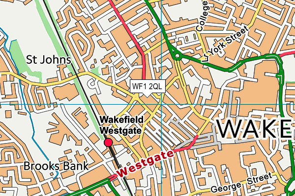 WF1 2QL map - OS VectorMap District (Ordnance Survey)