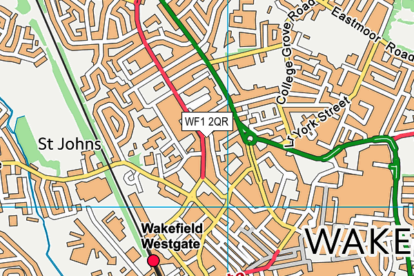 WF1 2QR map - OS VectorMap District (Ordnance Survey)