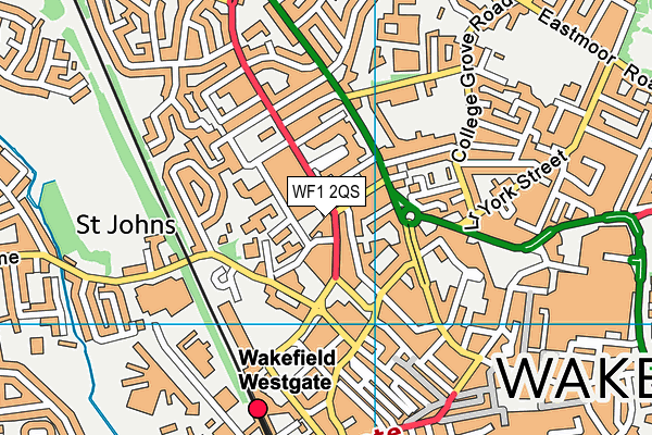 WF1 2QS map - OS VectorMap District (Ordnance Survey)