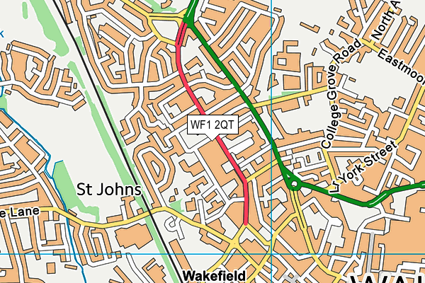 WF1 2QT map - OS VectorMap District (Ordnance Survey)