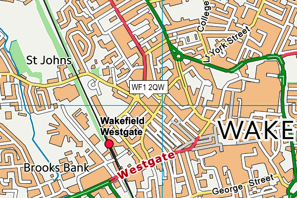 WF1 2QW map - OS VectorMap District (Ordnance Survey)