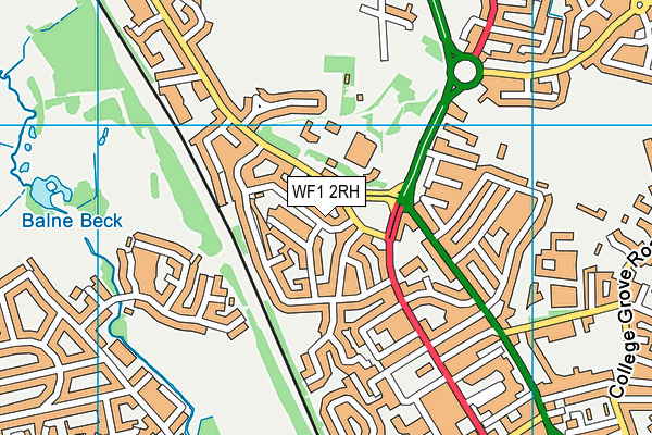 WF1 2RH map - OS VectorMap District (Ordnance Survey)