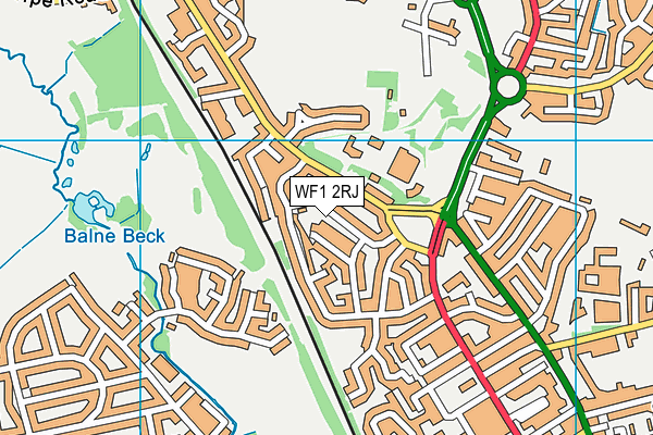 WF1 2RJ map - OS VectorMap District (Ordnance Survey)