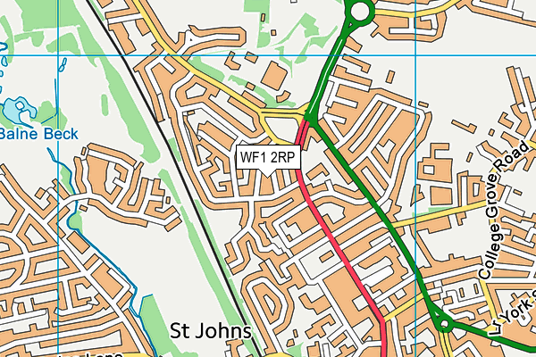 WF1 2RP map - OS VectorMap District (Ordnance Survey)