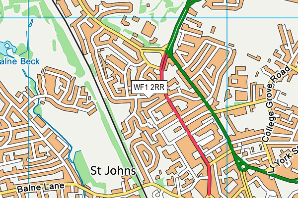 WF1 2RR map - OS VectorMap District (Ordnance Survey)