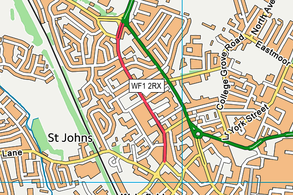 WF1 2RX map - OS VectorMap District (Ordnance Survey)