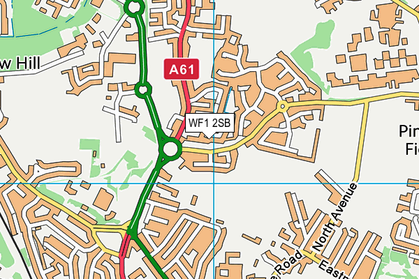 WF1 2SB map - OS VectorMap District (Ordnance Survey)