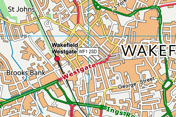 WF1 2SD map - OS VectorMap District (Ordnance Survey)