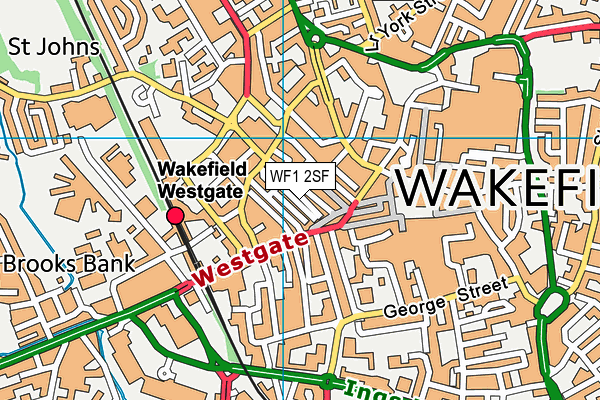 WF1 2SF map - OS VectorMap District (Ordnance Survey)