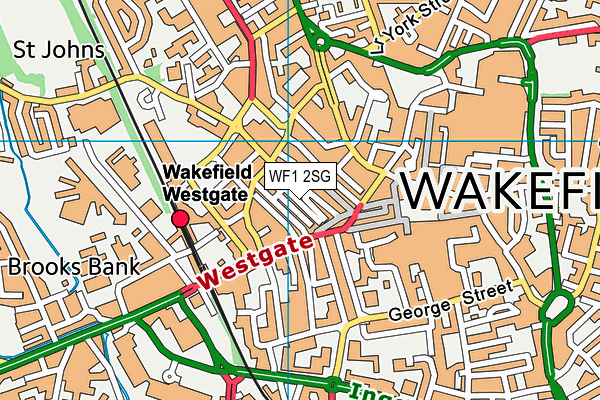 WF1 2SG map - OS VectorMap District (Ordnance Survey)