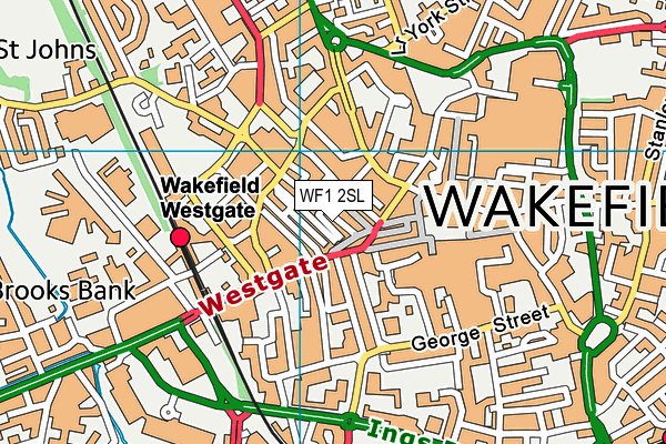 WF1 2SL map - OS VectorMap District (Ordnance Survey)