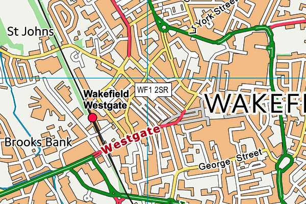 WF1 2SR map - OS VectorMap District (Ordnance Survey)