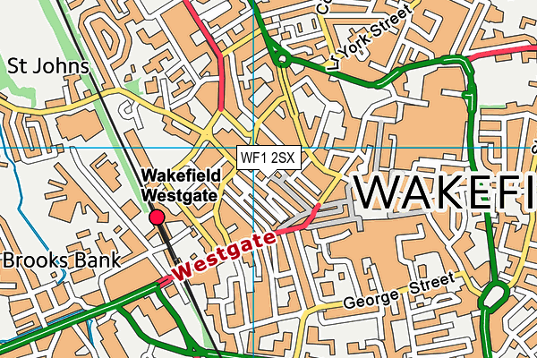 WF1 2SX map - OS VectorMap District (Ordnance Survey)