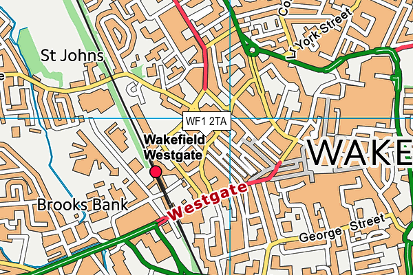 WF1 2TA map - OS VectorMap District (Ordnance Survey)